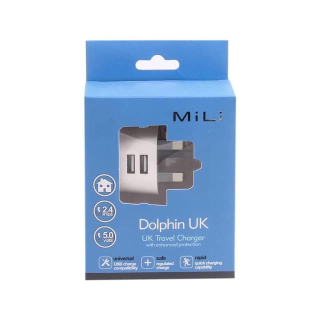 mili dolphin pro uk travel charger white