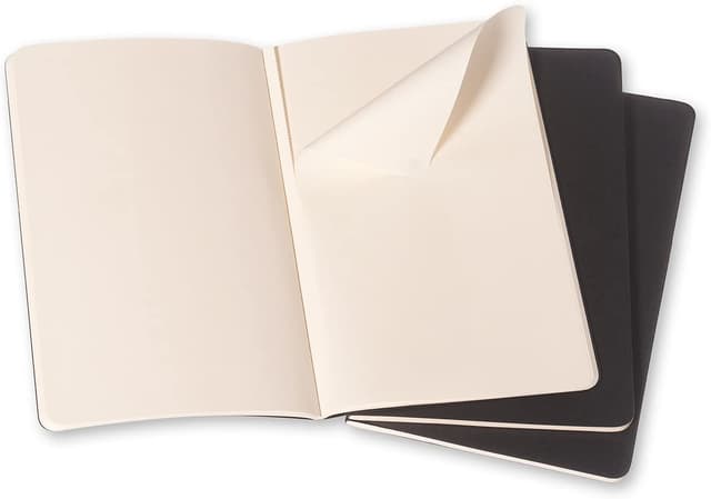 3 دفاتر ملاحظة غير مسطرة Moleskine - Set 3 Notebooks - 80 صفحة / أسود