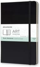 moleskine art collection music notebook with hard cover and elastic closure paper suitable for pens pencils and fountain pens black large 13 x 21 cm 192 pages