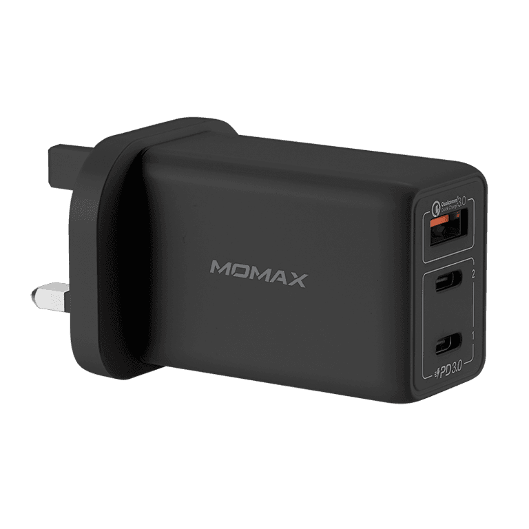 مقبس 3-PORT 65W GAN CHARGER PLUG MOMAX - أسود