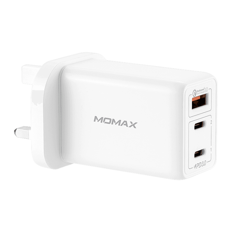 مقبس 3-PORT 65W GAN CHARGER PLUG MOMAX - أبيض