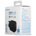 مقبس شحن 2-PORT FAST CHARGING ADAPTOR USB-C PD+QC3.0 MOMAX - أسود - 62877