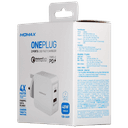 momax oneplug 2 port fast charging adaptor usb c pd qc3 0 white
