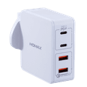 momax one plug 4 port fast charger type c qc3 0 white