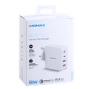 momax one plug 4 port fast charger type c qc3 0 white