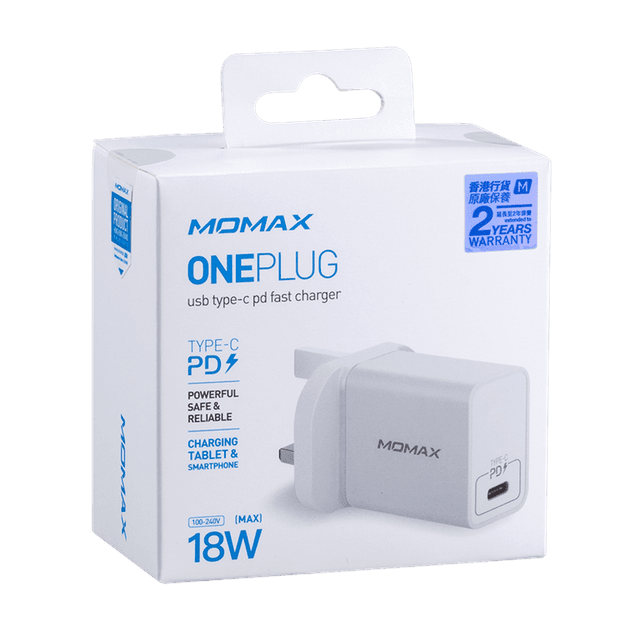momax one plug 1 port type c charger white