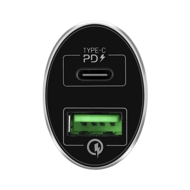 شاحن DUAL-PORT USB WITH TYPE-C PD+QC3.0 FAST CAR CHARGER 36W - موماكس