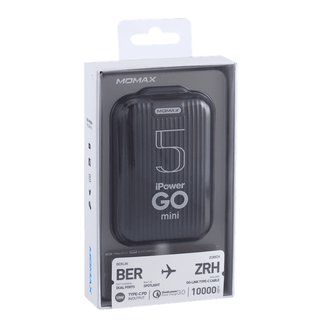 باور بانك بطارية متنقلة موماكس 10000 ميلي امبير تايب سي MOMAX IPOWER GO PD18W+QC3.0 MINI 5 EXTERNAL BATTERY PACK 10000mAh - SW1hZ2U6NTQyOTI=