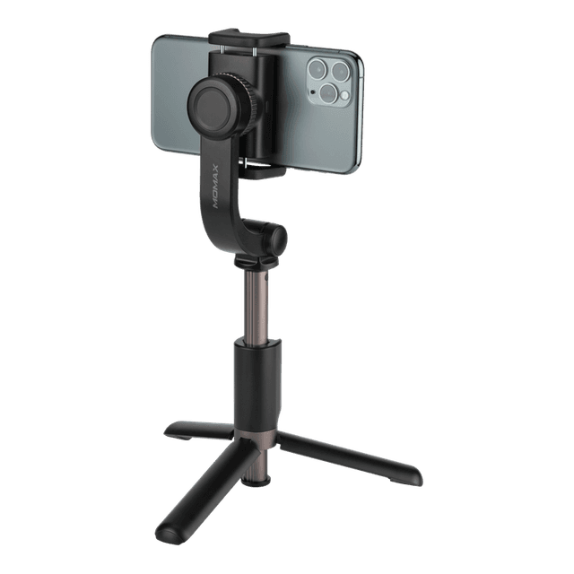 momax selfie hero smartphone gimbal 1 axis stabilizer with tripod balck