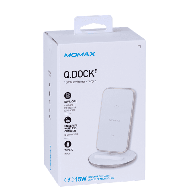 momax q dock 5 fast wireless charger 15w white - SW1hZ2U6NTQxMzA=