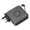 شاحن محمول مع باور بانك ومقبس Q.POWER WIRELESS PORTABLE PD CHARGER MOMAX - أسود