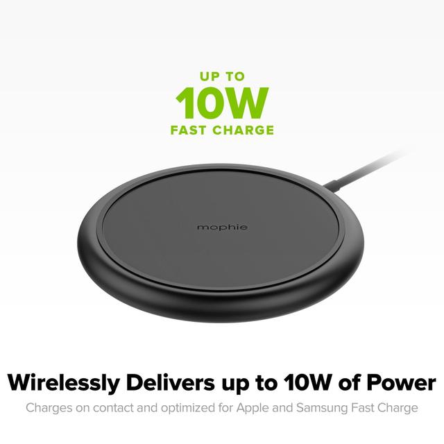 قاعدة شاحن لاسلكي 10 واط يدعم الشحن السريع MOPHIE Qi 10W Fast Charging Stream Pad Plus - SW1hZ2U6MzE3NTc=