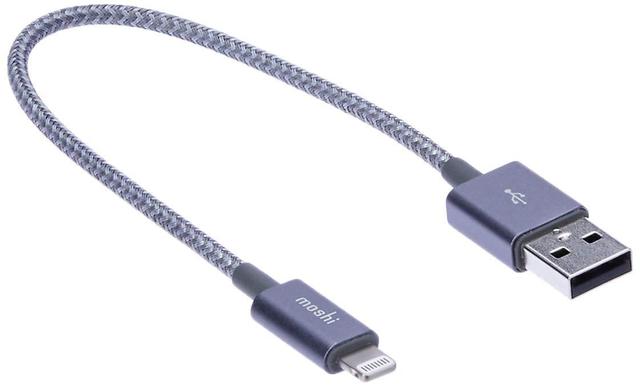 moshi integra usb a charge sync 0 25m lightning cable gray