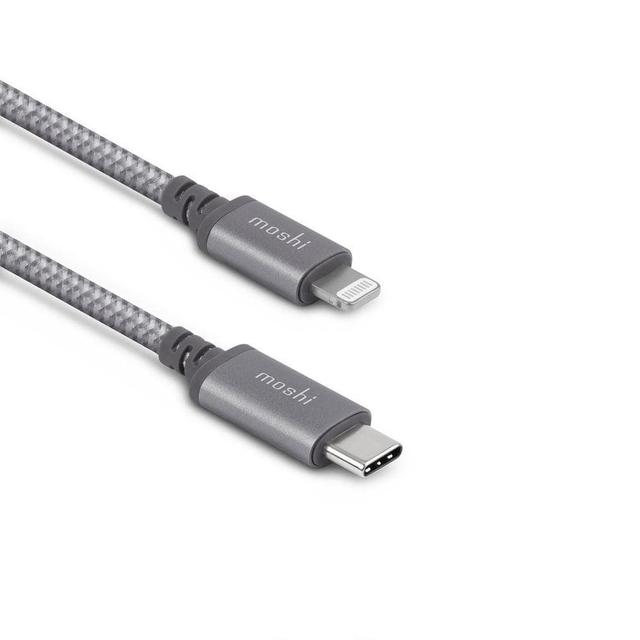 وصلة ايفون ( كيبل ايفون ) - رمادي Moshi - Integra USB-C charge/sync cable with Lightning connector - SW1hZ2U6NTc1NzE=