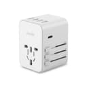 فيش السفر العالمي 6 يو اس بي 4 تايب سي 15 واط أبيض موشي Moshi White 15W USB-C 4 and USB-A 6 Ports World Travel Adapter
