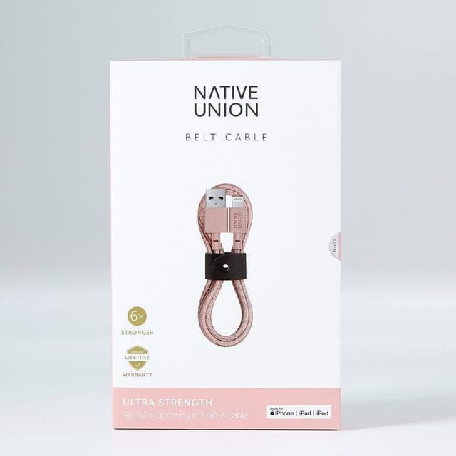 native union belt 1 2 m lighting cable rose
