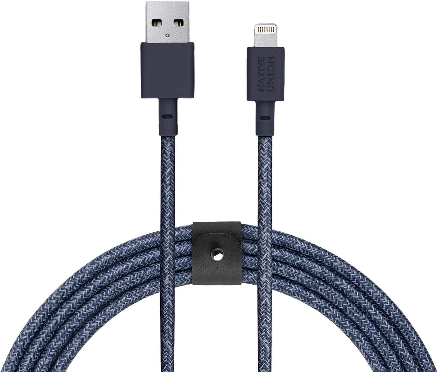 native union belt lightning cable xl 1 2m indigo