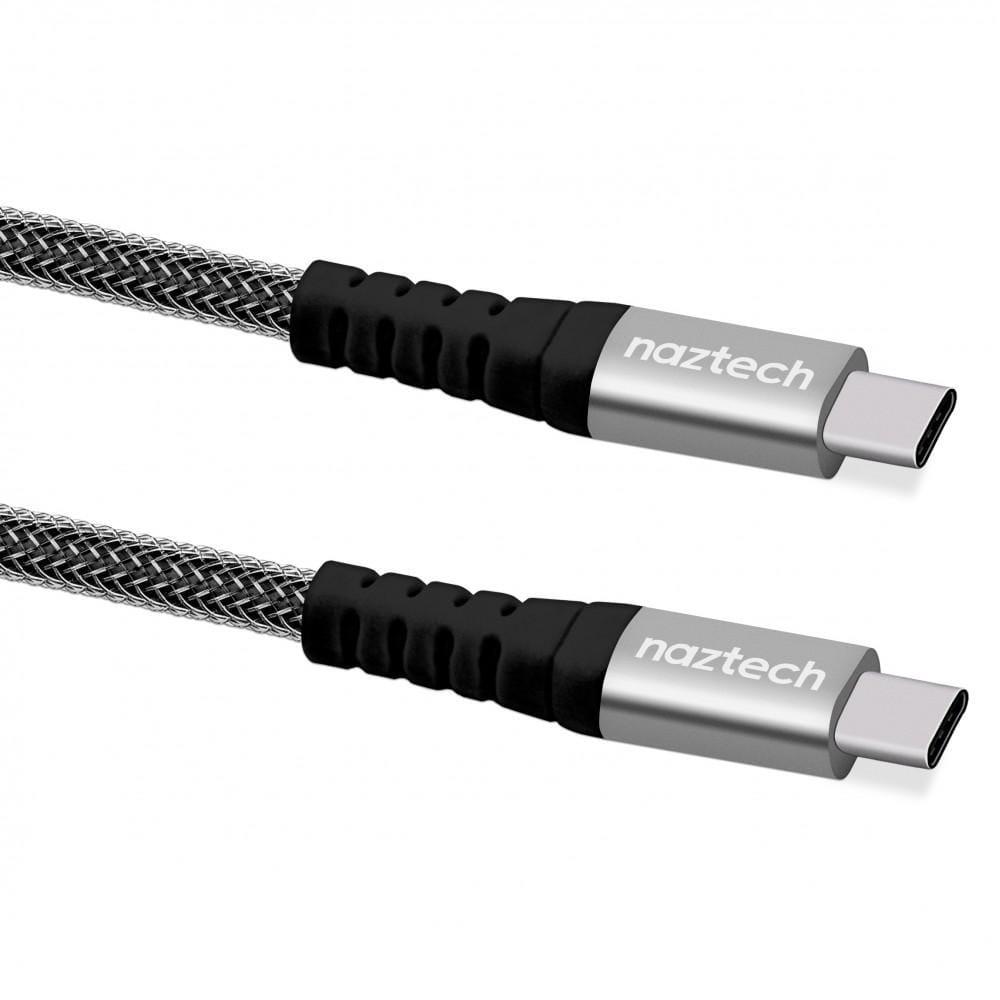 naztech usb c to usb c 2 0 braided cable 1 2m black