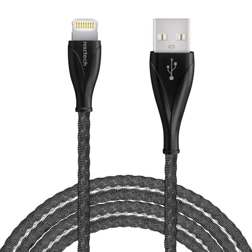 naztech elite series mfi lightning charge sync 1 2m cable black