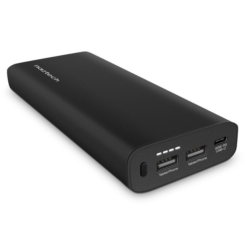 naztech 26800mah 60w usb c super speed power delivery external battery portable charger black