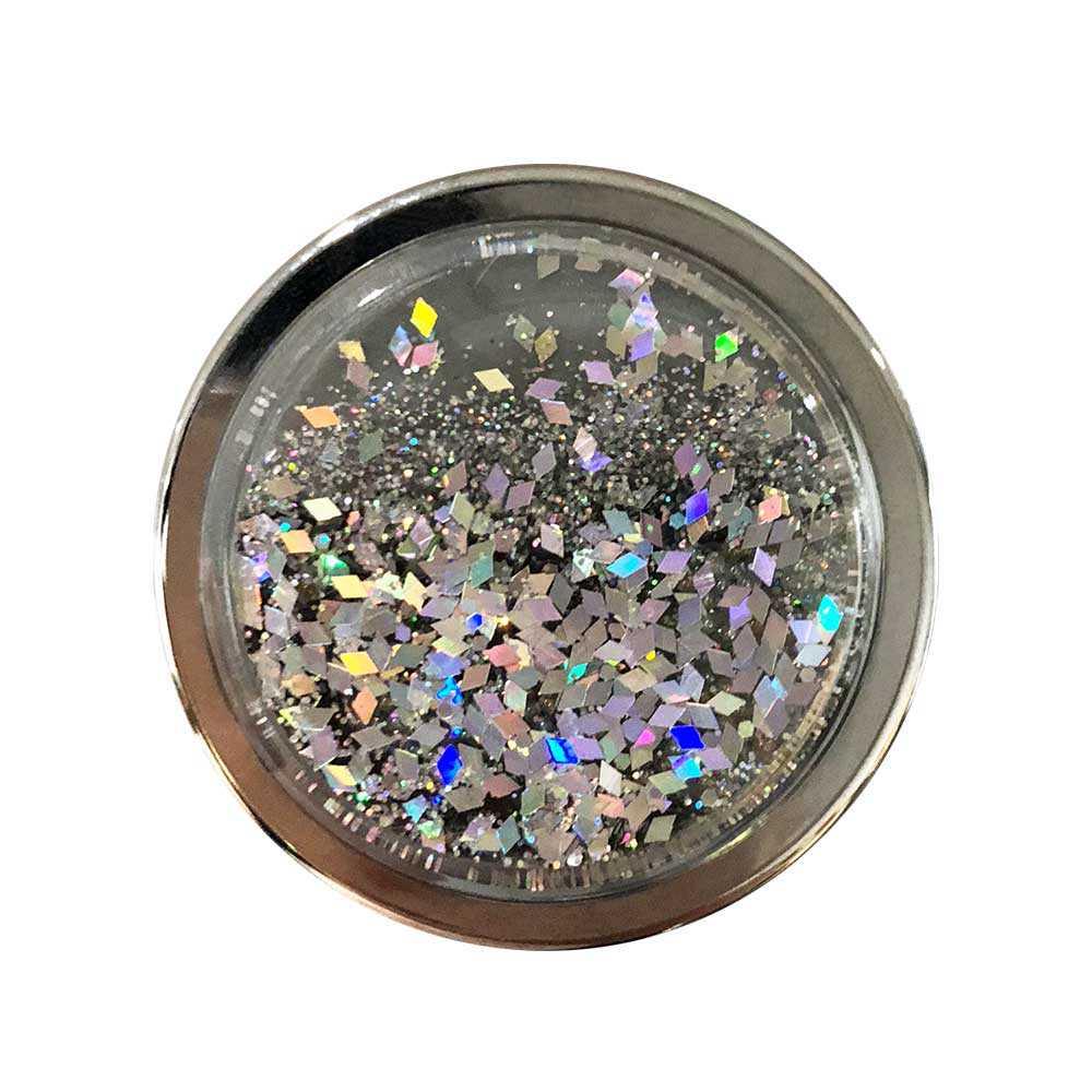 nuckees stand and grip liquid glitter silver diamonds