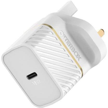 شاحن ايفون سريع مع كيبل بقوة 18 واط 1 متر أبيض اوتربوكس Otterbox White 1M 18W Fast Wall Charger Bundle