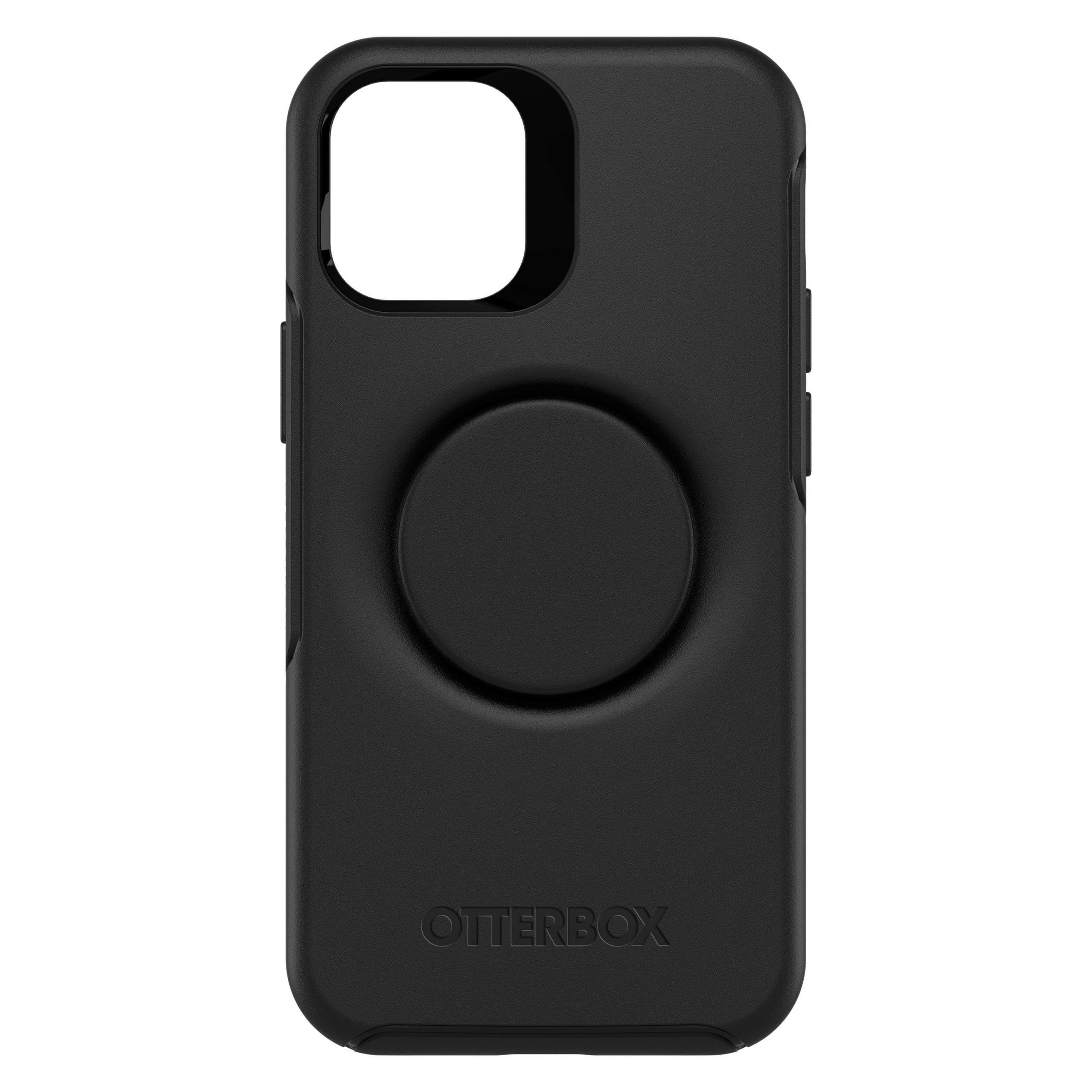 otterbox otter pop symmetry apple iphone 12 mini case drop protection cover w popsocket phone holder slim protective selfie case wireless charging compatible black