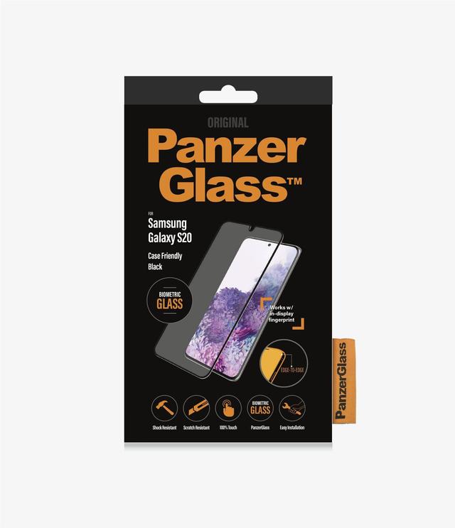 شاشة حماية اسود Samsung Galaxy S20 Screen Protector Biometric with Finger Prints من PanzerGlass - SW1hZ2U6NTgwMzM=