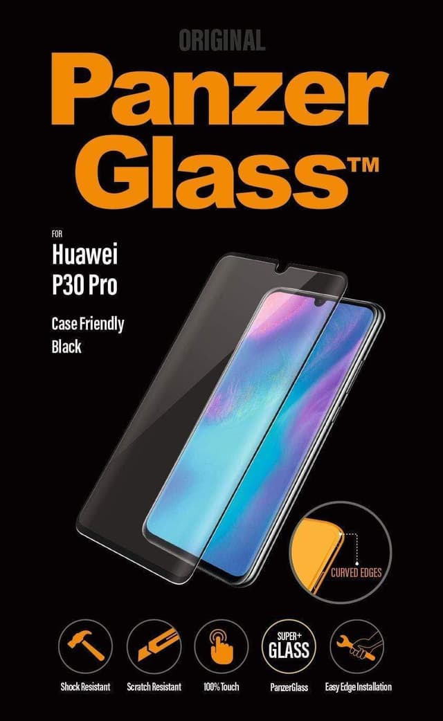 شاشة حماية اسود Tempered Glass Screen Protector for Huawei P30 Pro من PanzerGlass