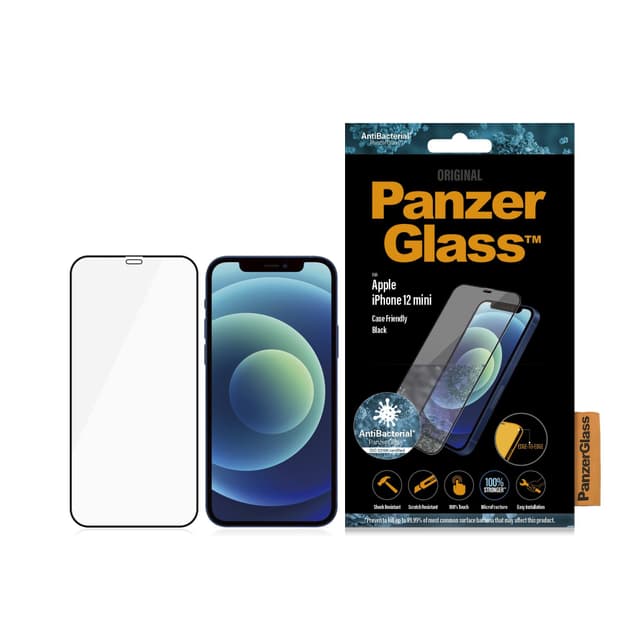 شاشة حماية PanzerGlass - iPhone 12 Mini Screen Protector - إطار أسود