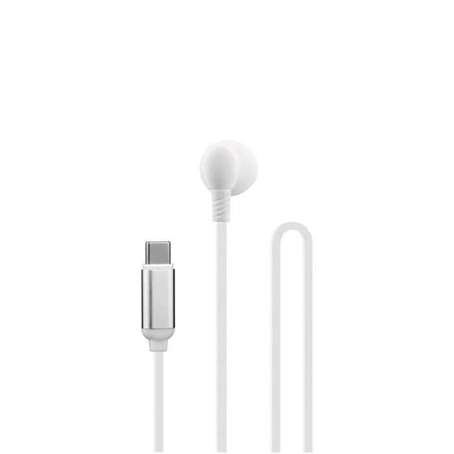 سماعات سلك بمنفذ تايب سي 1.2 متر أبيض من بورودو Porodo Mono Earphone
