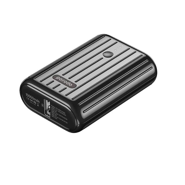 بور بانك بطارية متنقلة 1000 ميلي أمبير بورودو أسود Porodo Power Bank 10000mAh QC 3.0 with PD 18W
