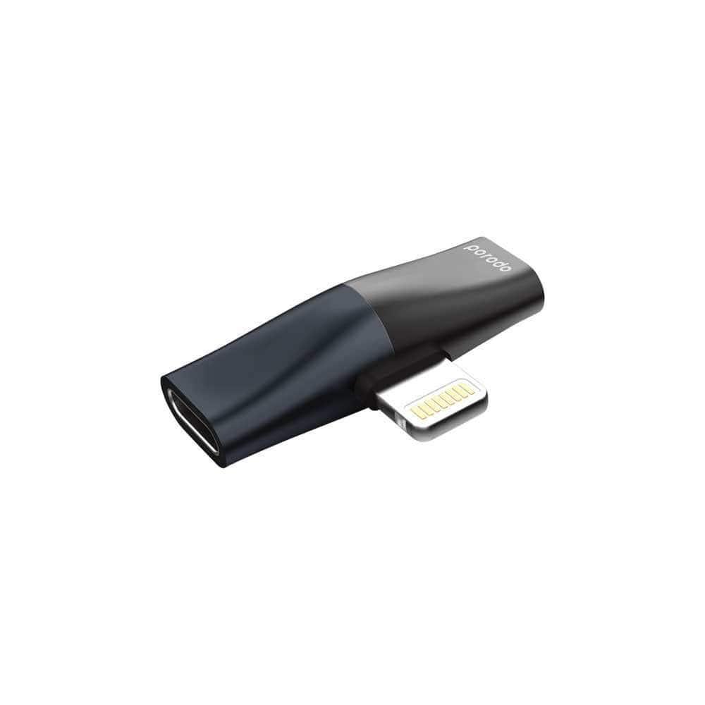 porodo dual lightning adapter 2a black