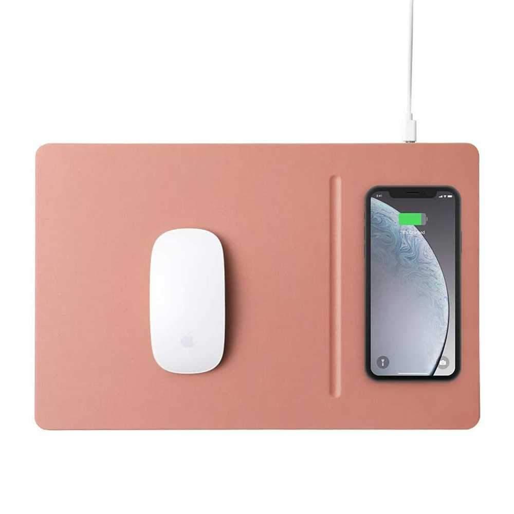 pout hands 3 pro fast wireless charging mouse pad rose biege