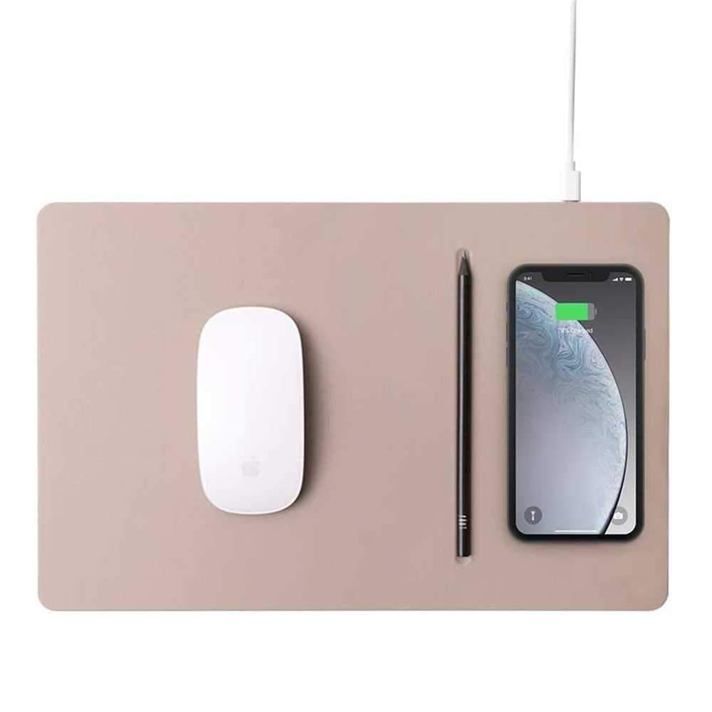 pout hands 3 pro fast wireless charging mouse pad latte cream