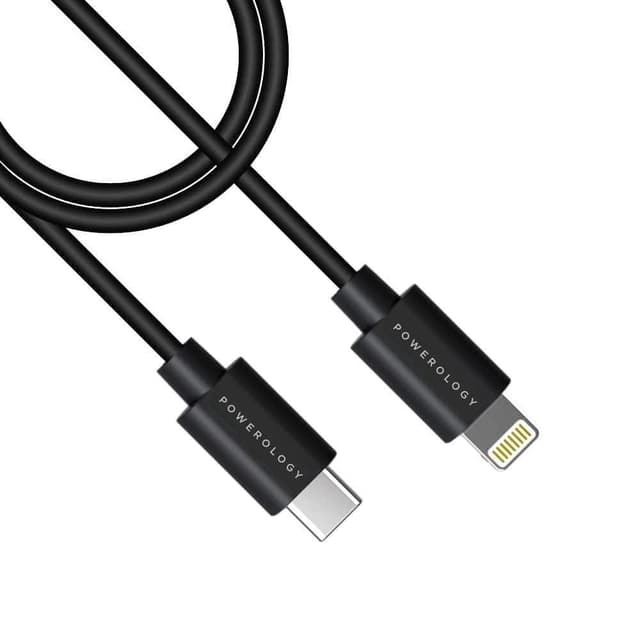 كابل USB-C إلى Lightning من Powerology - أسود