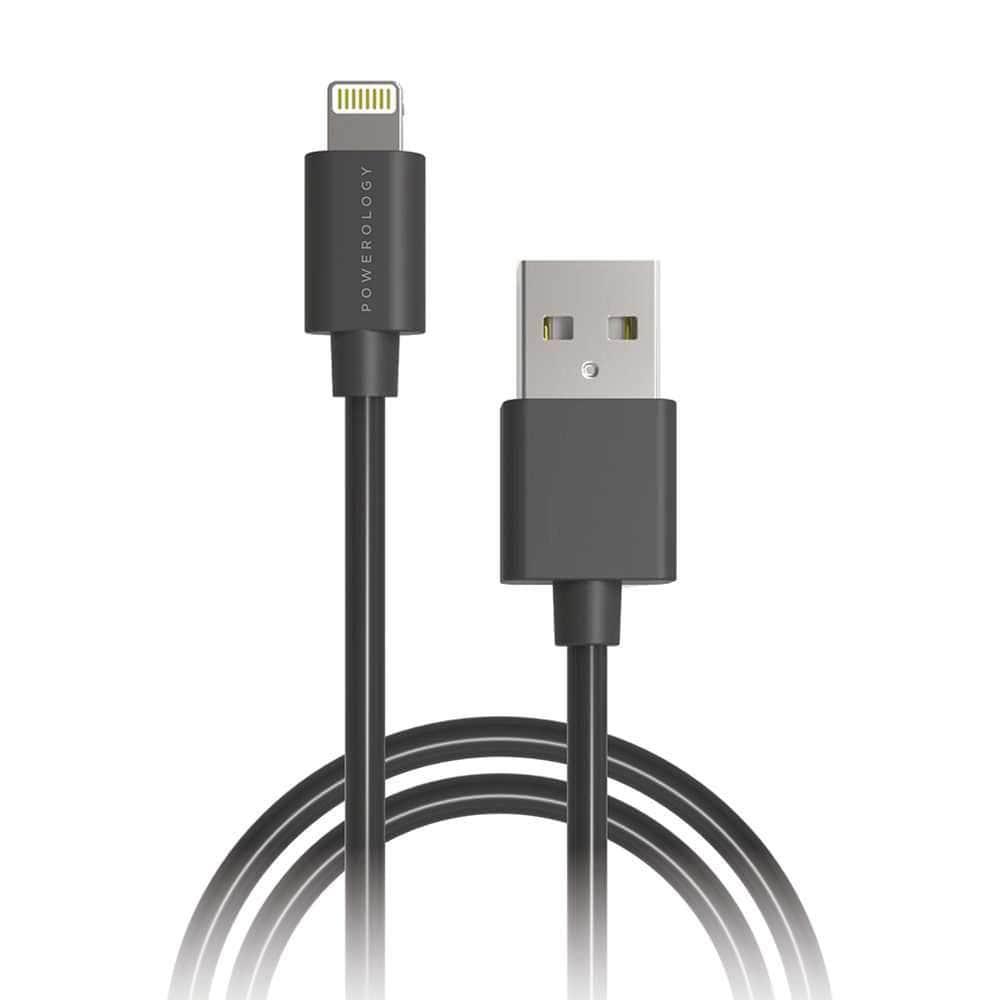 كابل Powerology USB-A to Lightning Cable 3M - أسود