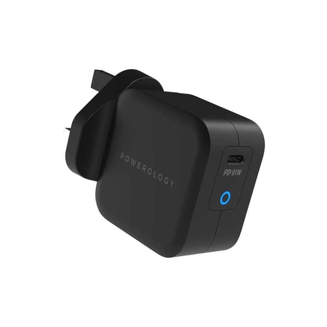 شاحن Ultra-Compact 61W PD GaN Charger UK Powerology - أسود