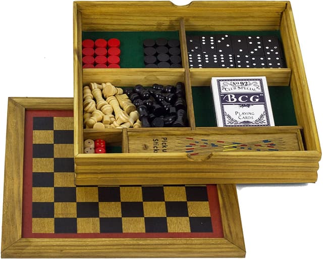 مجموعة ألعاب خشبية 6 في 1 Professor Puzzle - WOODEN GAMES COMPENDIUM