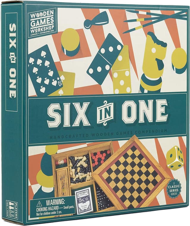 مجموعة ألعاب خشبية 6 في 1 Professor Puzzle - WOODEN GAMES COMPENDIUM