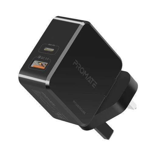 Promate PowerCube-2 High-Speed 18W Wall Charger with Power Delivery Quick Charge 3.0