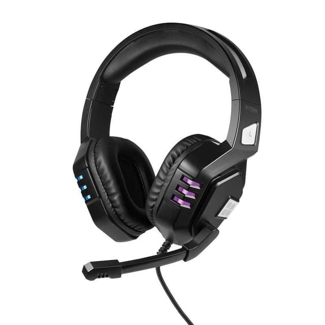 PROMATE WIRED OVER-EAR GAMING HEADSET WITH MIC BRAIDED CABLE LED LIGHT AND VOLUME CONTROL