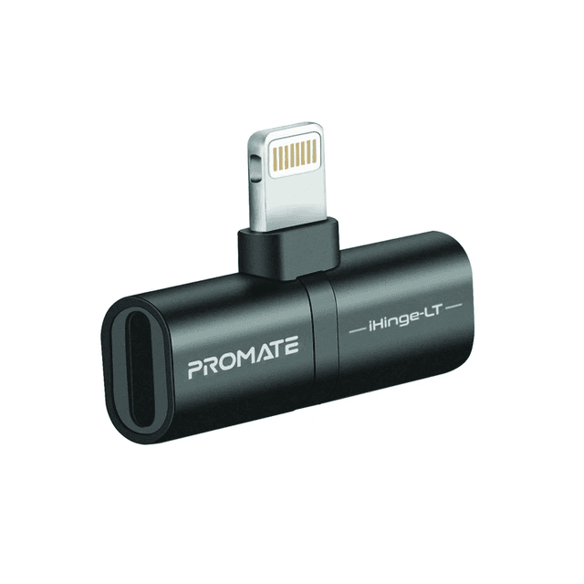 وصلة شاحن وسماعه ايفون بمنفذ لايتنينغ رمادي بروميت Promate Gray Lightning Port Audio Charging Adapter