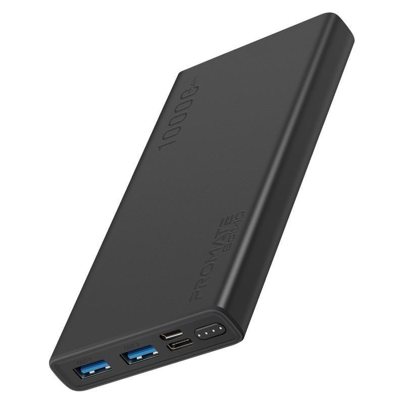 Promate - Bolt 10 10000mAh Portable Fast Charging 2.0A Dual USB Premium Battery Power Bank with Input USB Type-C Port