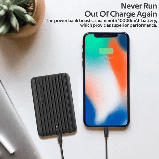 PROMATE POWER BANK TITAN-10C 10000 MAH ( BLACK )