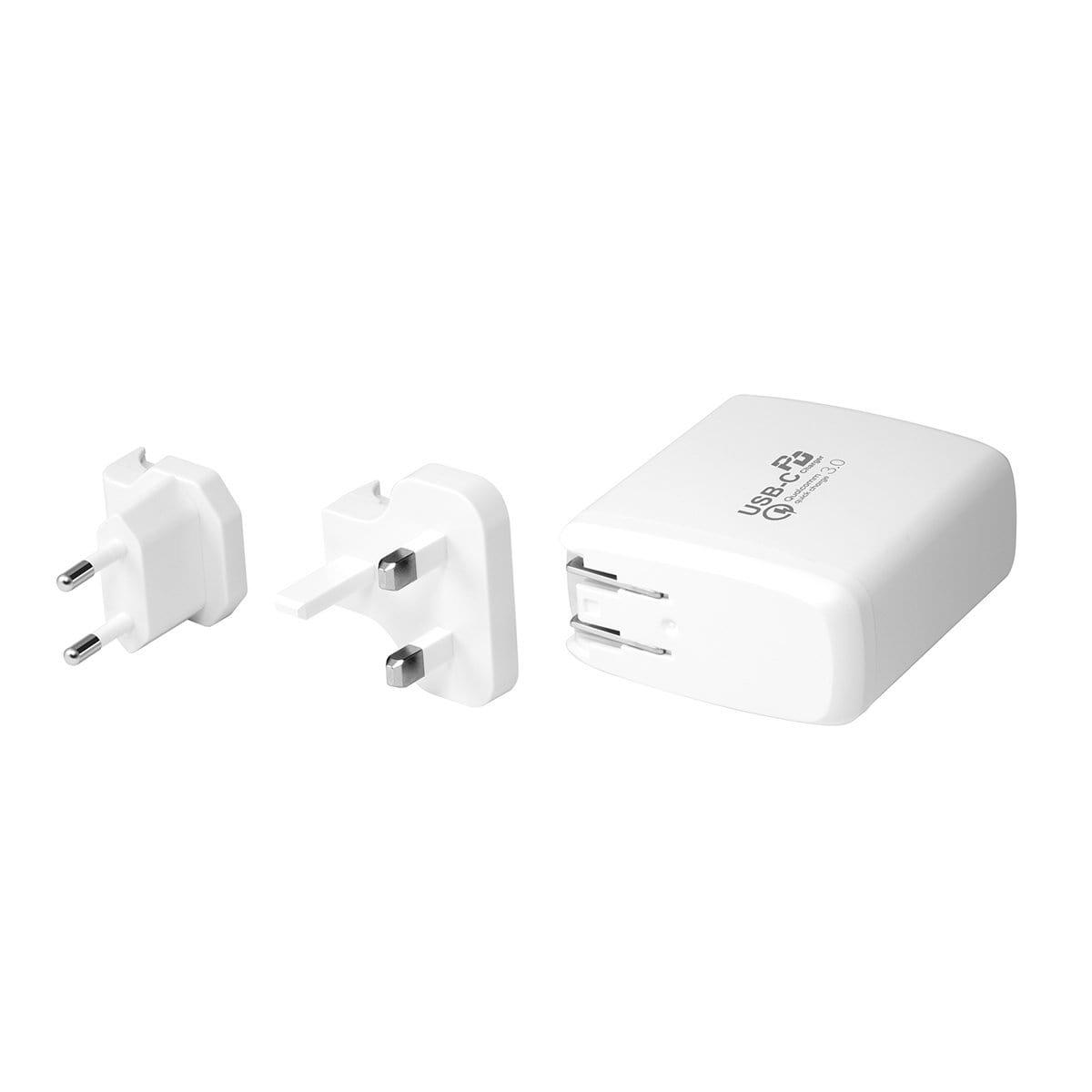 Promate Multi-Regional USB-C Wall Adapter with 60Watt Power Delivery and Quick Charge 3.0