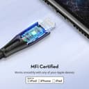 كابل مجدول طول 1.2 م RAVPower Nylon Braided Type-C to Lightning Cable  - أسود