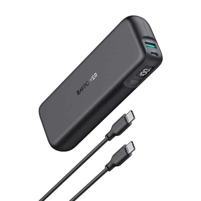 ravpower 2 port pd pioneer power bank 15000mah 30w black