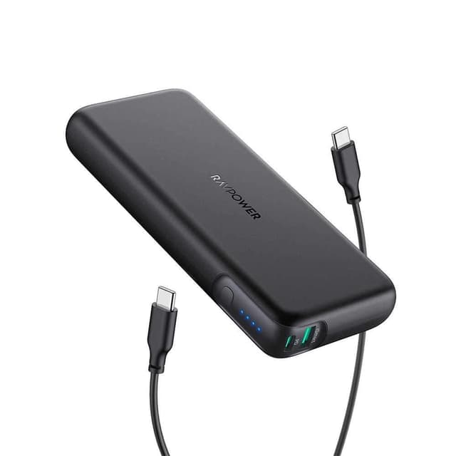باور بانك 20000  mAh60 واط RAVPower 2-Port PD Pioneer Power Bank - أسود