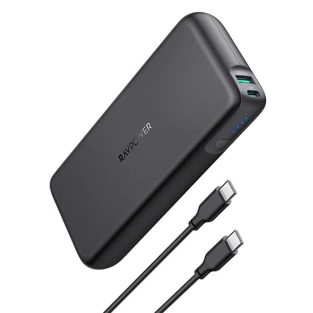 باور بانك 20000  mAh60 واط RAVPower 2-Port PD Pioneer Power Bank - أسود